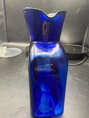 Blenko Double Spout Cobalt Bottle